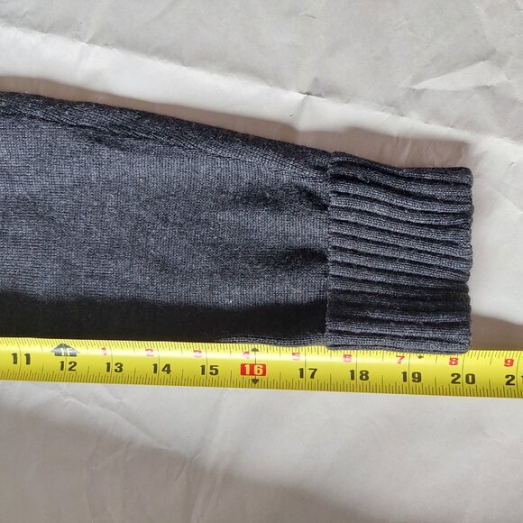 Talbots Men 100% Wool Grey Zip Sweater (Size S) - Picture 9 of 10